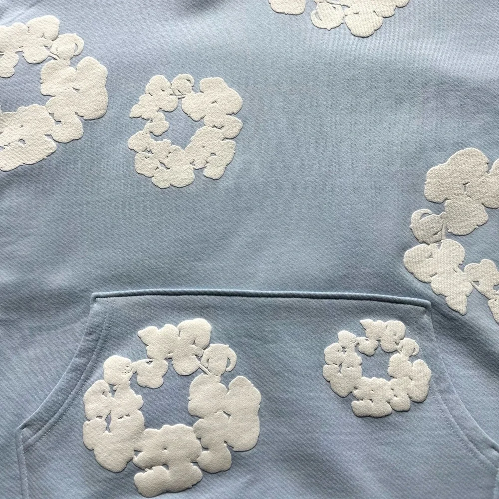 Denim Tears The Cotton Wreath Hoodie ‘Blue’ - Picture 4 of 7